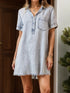 'Karina' Short Sleeve Denim Mini Dress - Celes Fashion